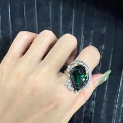 K18 Pt900 トルマリン8.39ct ダイヤモンド0.44ct リングのサムネイル