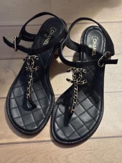 CHANEL サンダル G31463 ラムスキン ブラック 38C CHANEL サンダル G31463 ラムスキン ブラック 38C - メルカリ
