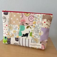 パッチワークポーチ ハンドメイド - メルカリ