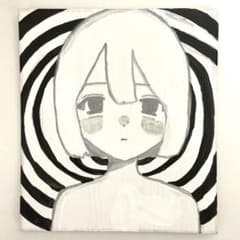 オリジナル手描きイラスト 女の子 一点物 ミニ色紙 萌え絵 - メルカリ