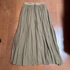 ロングフレアスカート カーキ系のサムネイル