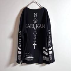 Karl Kani カールカナイ ロンT 刺繍 十字架 アーカイブ 3L Y2K