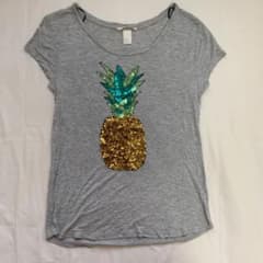 灰色　Tシャツ パイナップルのサムネイル