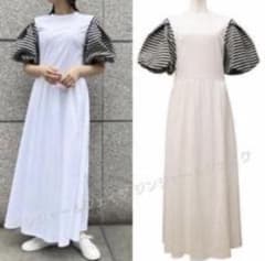 ボーダーズアットバルコニー　パフスリーブTドレス 美品！】ボーダーズアットバルコニー パフスリーブ Tシャツドレス