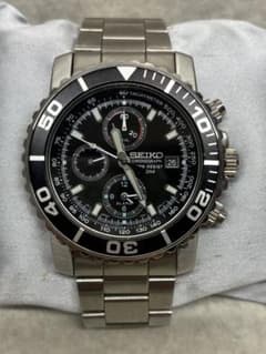 T5）SEIKO セイコー クロノグラフ 7T62ー0CV0 デイト 黒文字盤 T5）SEIKO セイコー クロノグラフ 7T62ー0CV0 デイト 黒文字盤 - メルカリ