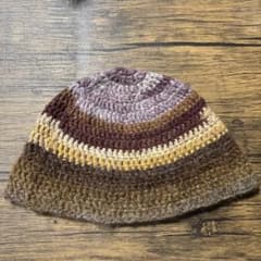 ハンドメイド 手編み ニット帽 グラデーション - 2