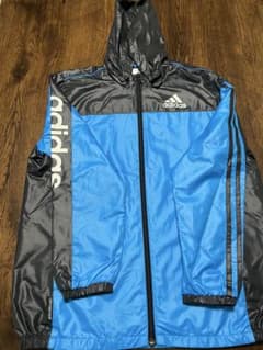 adidas キッズ ウィンドブレーカー ブルー ブラックのサムネイル