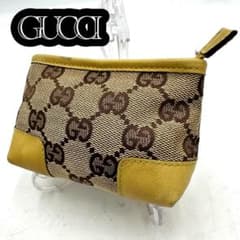 GUCCI グッチ ミニポーチ グッチ GGキャンバス レザー 0624① - メルカリ