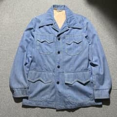 70s USAヴィンテージ デニム ウエスタン jk センタープリーツ 古着 