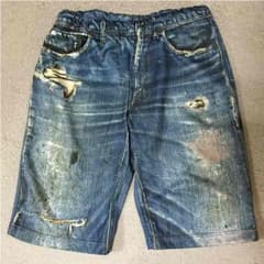 転写デニム  スウェット ハーフパンツ  EDWIN  Mサイズのサムネイル