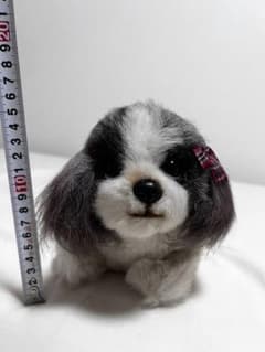 ハンドメイド 羊毛フェルト 犬 ぬいぐるみのサムネイル