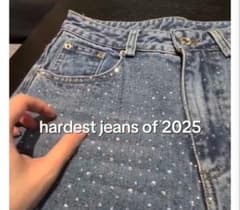 VYBES ラインストーン デニムパンツ ジーンズ スパンコール キラキラ