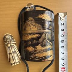印籠 蒔絵 根付付き 骨董品 - メルカリ