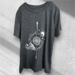 一点もの✨コンパスデザイン グレー 半袖 Tシャツ 海外古着