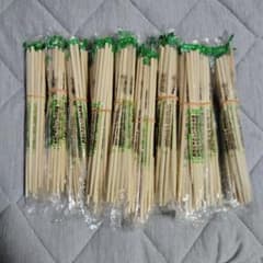 スーパーの竹の丸箸　割れ箸　割り箸　爪楊枝付き　150膳　個別梱包　まとめ売りのサムネイル