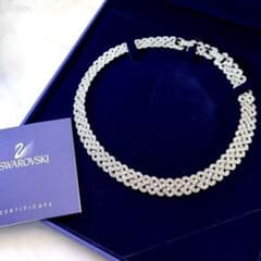 SWAROVSKI ネックレス Diamanta クリスタル シルバーカラー - メルカリ