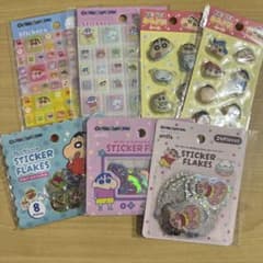 Crayon Shin-chan Glass Beads Flake Stickers Tile Stickers 7-Piece Set (Seria)