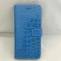 にのりお様専用iPhone6Sスマホケース(クロコ型押しブルー)のサムネイル