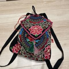 刺繍　ナップザック　リュックのサムネイル