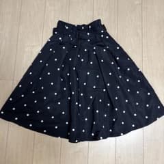 dazzlin 黒ドット柄フレアスカート Sのサムネイル