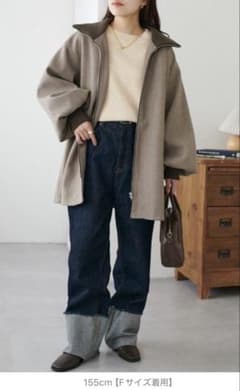オーバーサイズ グレー ウールコートのサムネイル