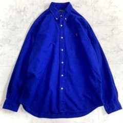 美品 ポロラルフローレン 現行タグ ボタンダウンシャツ ロイヤルブルー