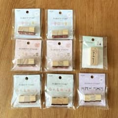 【送料無料】ラバースタンプ ノルディック ゆるイラスト 8種セット セリア 木製