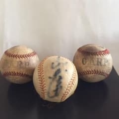 当時物 広島東洋カープ 山本浩二 サインボール 練習球×2 CARPロゴ有