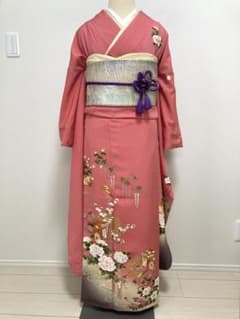 美品 成人式❤️ 振袖フルセット 正絹 ピンク 京都きもの友禅 草履 