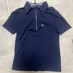 BURBERRY LONDON ハーフジップ 半袖ポロシャツ ネイビー L - メルカリ