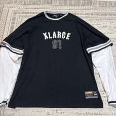 XLARGE レイヤード風 長袖カットソー ブラック Lのサムネイル