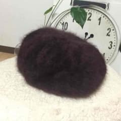 《美品》モヘアアンゴラベレー帽 帽子 ブラウンのサムネイル