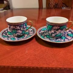 未使用 タイ王国 皇室御用達 手描き金彩ベンジャロン焼 カップ