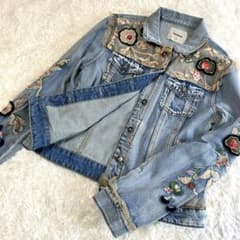 Desigual Desigual 무늬 자수 데님 재킷