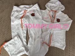 tommy girl フード付きセットアップ S/P M トミーガール白オレンジのサムネイル