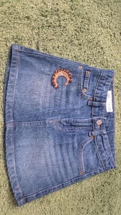 ZARA デニムミニスカート 月刺繍のサムネイル