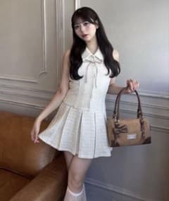 OLIVE des OLIVE Yui企画ノースリーブシャツミニワンピース 白のサムネイル