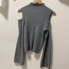GRL 肩出し リブニット グレー Fのサムネイル