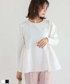 【連休限定価格！】fitmore ジャガード切り替えペプラムカットソーのサムネイル