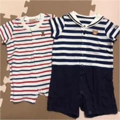 難あり[70]ミキハウス 半袖 ロンパース  カバーオール 2点セットのサムネイル