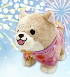 忠犬もちしば　お祭り浴衣BIGぬいぐるみ2　さくら