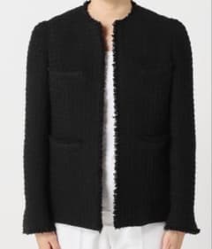 ⭐️新品未使用 美品⭐️NOBLE 黒ツイードジャケット 38（36.38展開