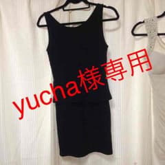 ミニドレス黒 腰フリル付きのサムネイル