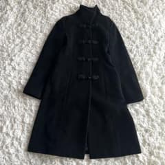 ヴィヴィアンタム チャイナボタン ロングコート ブラック アンゴラ