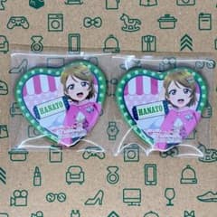 小泉花陽 ハート型缶バッジ 2点セット シリーズ15周年x全国遊園地