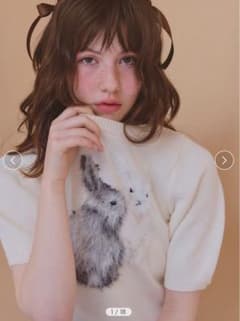 【USAGI ONLINE限定】 FUR FUR ウサギジャガードニットトップスのサムネイル