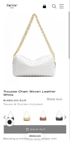 Elleme Trousse Chain Woven Leather White - メルカリ