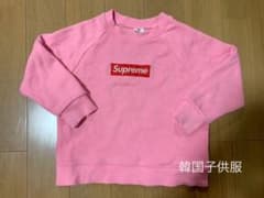 韓国子供服　supreme 裏起毛トレーナーのサムネイル