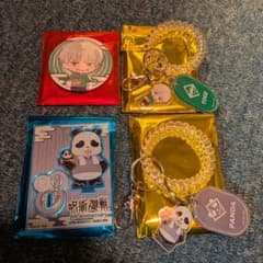 呪術廻戦 極楽湯 虎杖悠仁 缶バッジ アクスタ ロッカーキー風キーホルダー 呪術廻戦 極楽湯 缶バッジ アクリルスタンド ロッカーキー 狗巻 パンダ