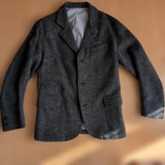 美品☆ワーカーズ メープルリーフジャケット グレー ホームスパン